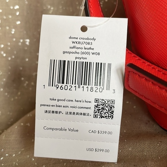 Brand New Kate Spade Genuine Saffiano Leather Zippered Dome Crossbody Purse - Picture 6 of 16